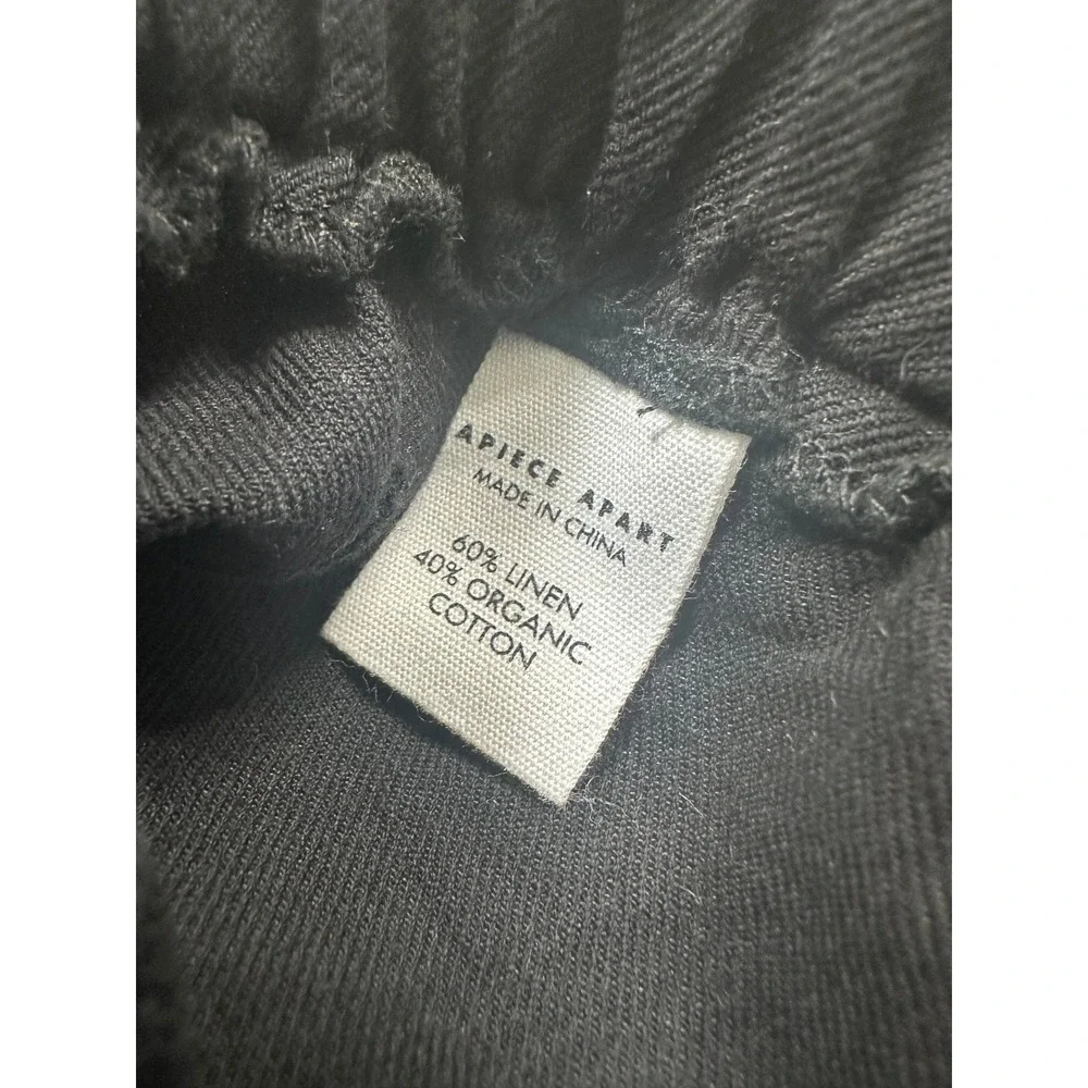 Apiece Apart Black Linen Organic Cotton Paperbag High‎ Waist Shorts XS